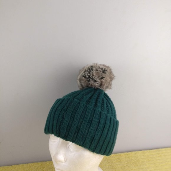 Green beanie, Alpaca Wool Winter Beanie, green hat, green torque - Picture 2 of 5